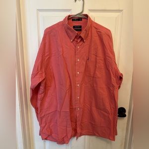 Nautica men’s vintage Oxford pink button down shirt